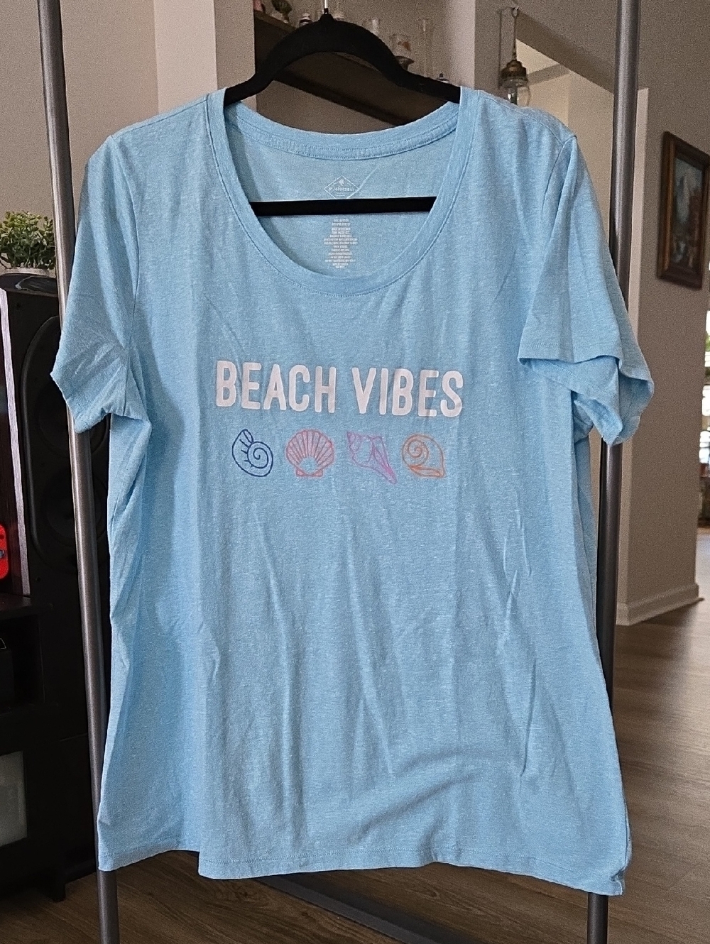 St. John's Bay Light Blue Heather Graphic Tee